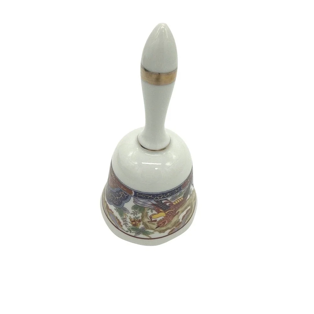 Heritage Mint Vintage Imari Porcelain Dinner Bell Gold Trim Hand Painted